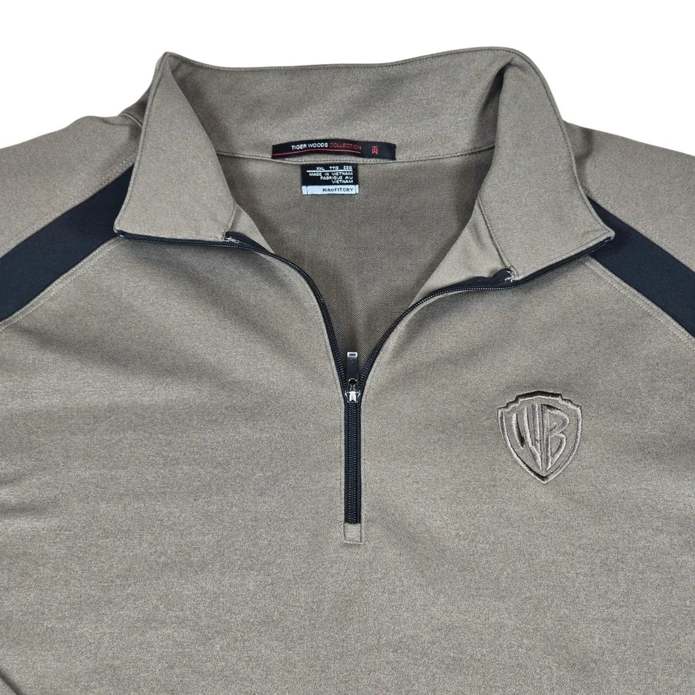 Nike Tiger Woods Collection 1/4 Zip Brown Pullover Jacket WB LOGO- Men's Sz XXL